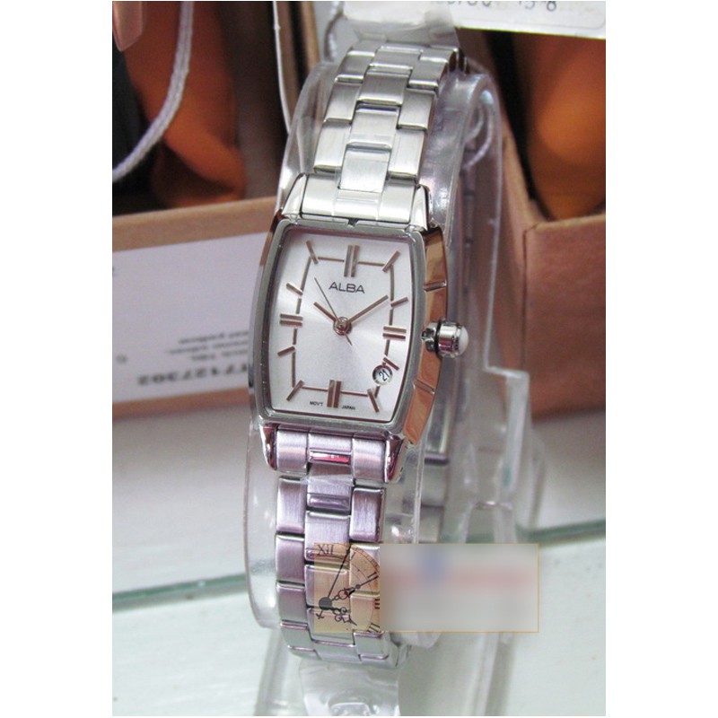 Alba Ladies AH7235X1 Rectangle Case Silver Dial | Jam Wanita AH7235