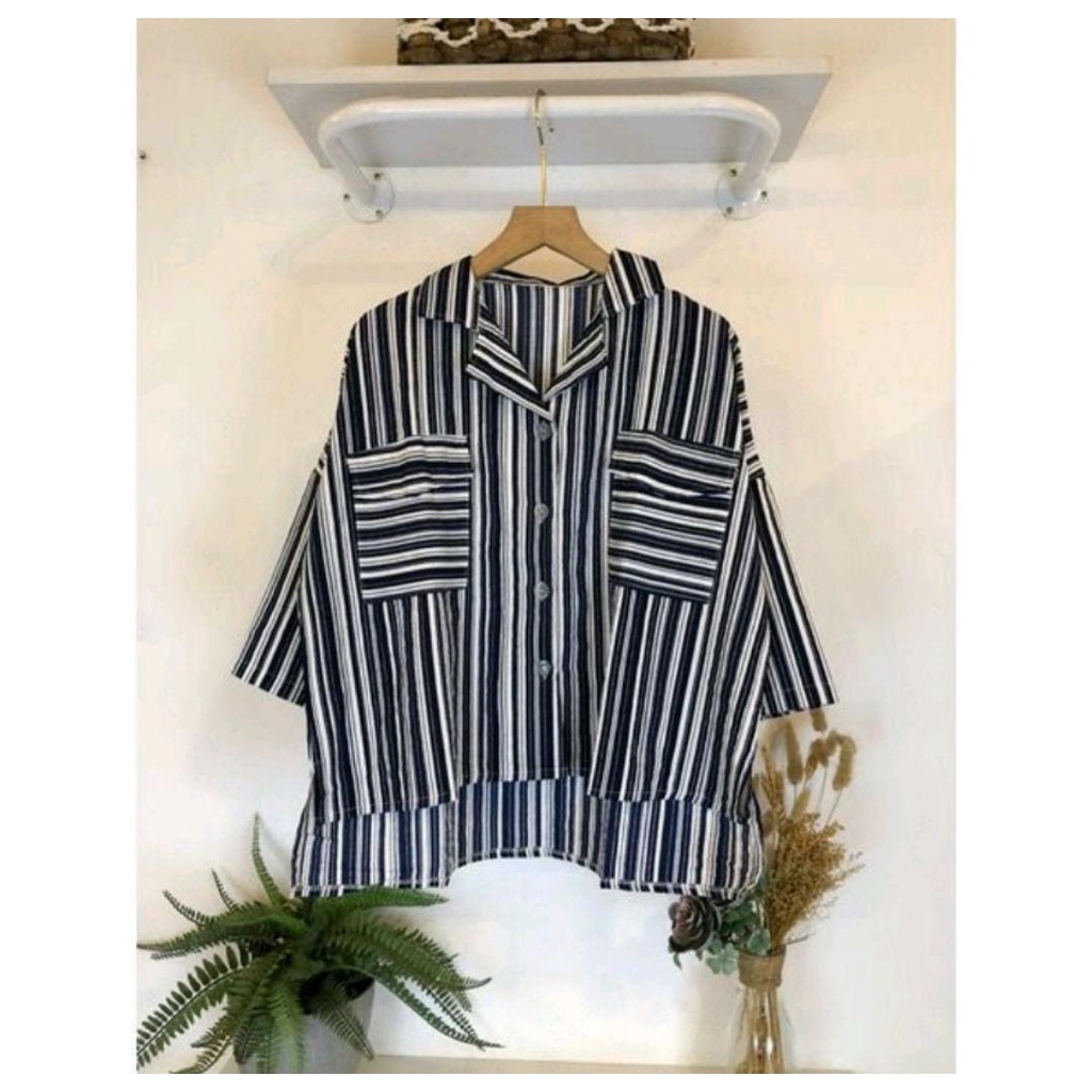 Maiko Cute Oversize XXL Big Button Shirt | Baju Wanita Terbaru