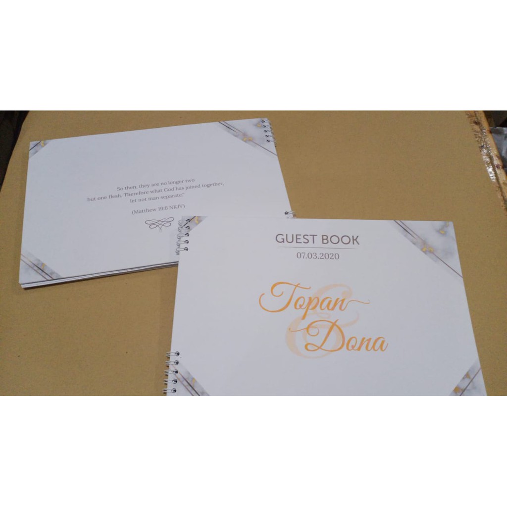 

Buku tamu hard cover Custom Nama & Tanggal