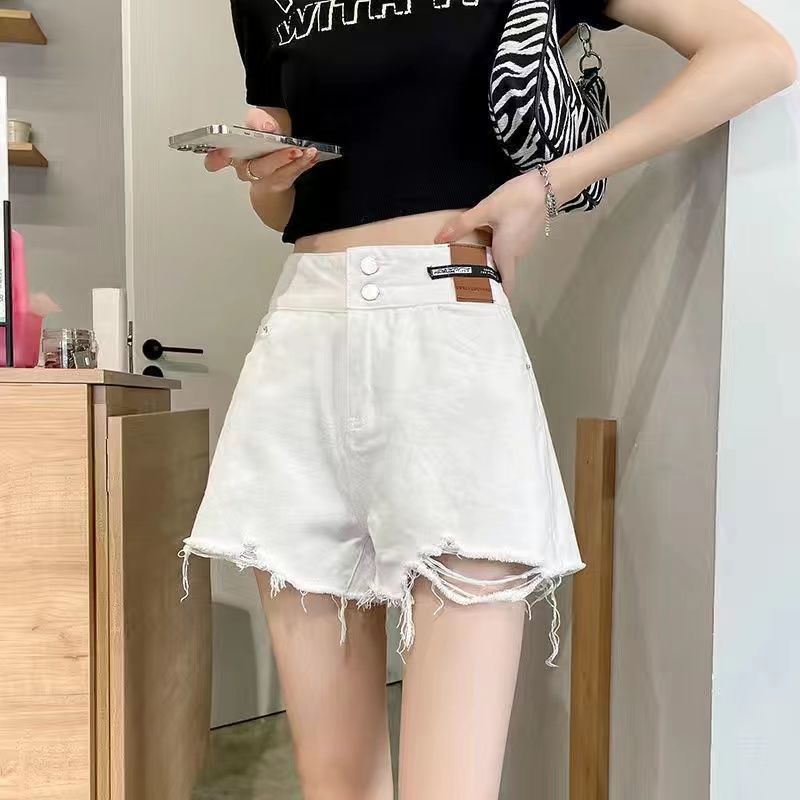 CEWEK_ID hot pants hitam Celana jeans Pendek Wanita Fashion wanita korean style sobek high waist ripped jeans denim jens sobek wanita kekinian shorts pants cewek xl XXl