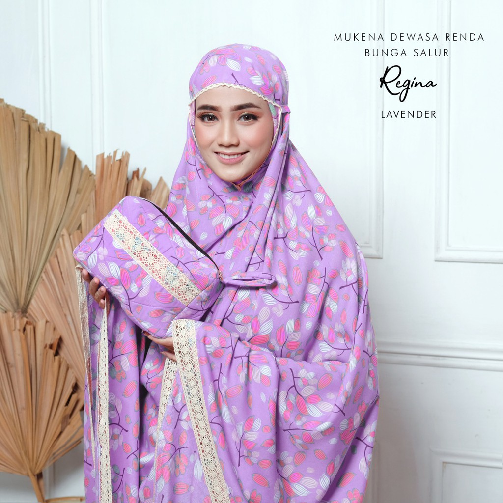 PUSAT MUKENA TASIK - MUKENA DEWASA RENDA RAYON MOTIF BUNGA SALUR REGINA