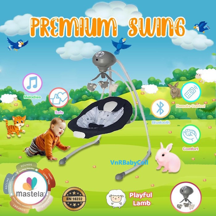 Ayunan Bayi Elektrik - Mastela Premium Baby Swing | Kecepatan Ayun | Musik | Bluetooth | 6581 | 6582
