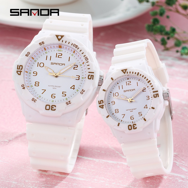 SANDA 6019 Jam Tangan Pria Wanita Analog Tali Rubber Luminous Anti Air WATCHKITE WKOS