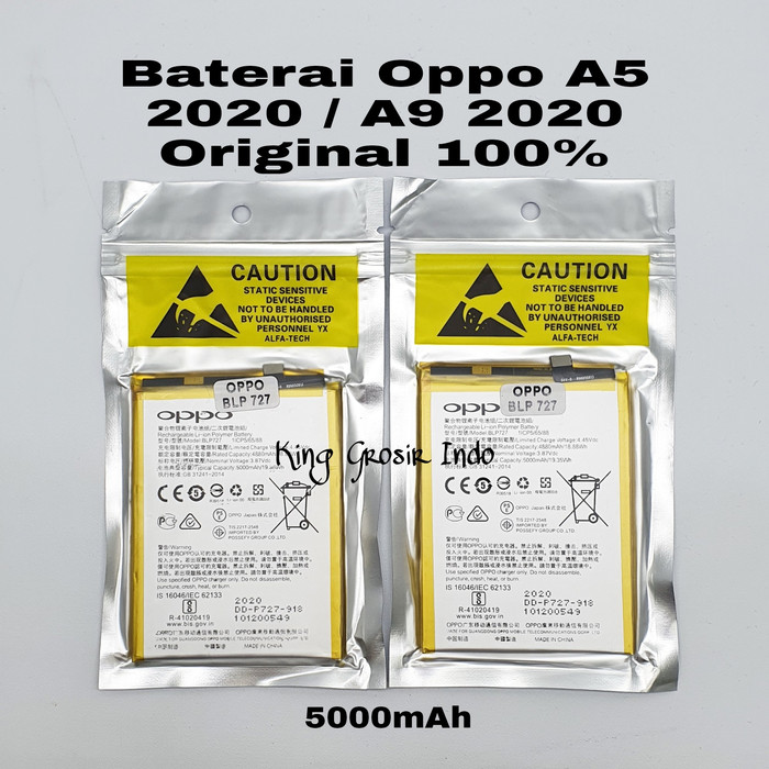 Baterai Oppo BLP727 / BLP 727 / A5 2020 /A9 2020 Original 100% Battery BLP 727 DC88