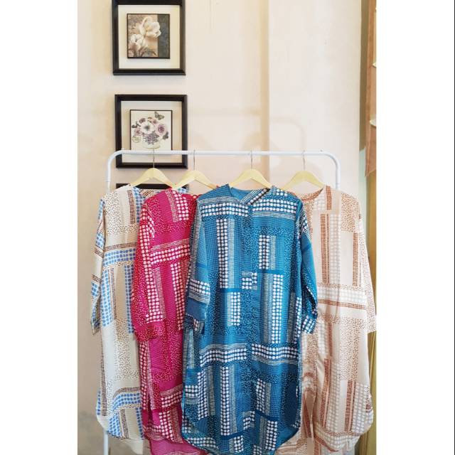 Tunik BUSUI longsleeve abstrak maxmara silk MURAH