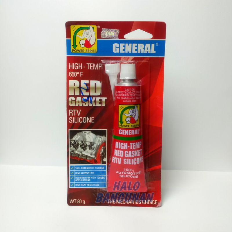 

Lem Sealer Red Gasket General 80 gr High Temp Rtv Silicone