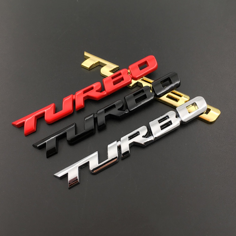 Stiker Turbo Boost Loading 3D Bahan Metal Zinc Alloy Krom Untuk Mobil