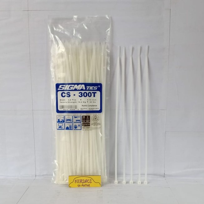 KABEL TIES SIGMA CS 300T TIPIS PUTIH 30cm 1 PACK - KABEL TIS INSULOK