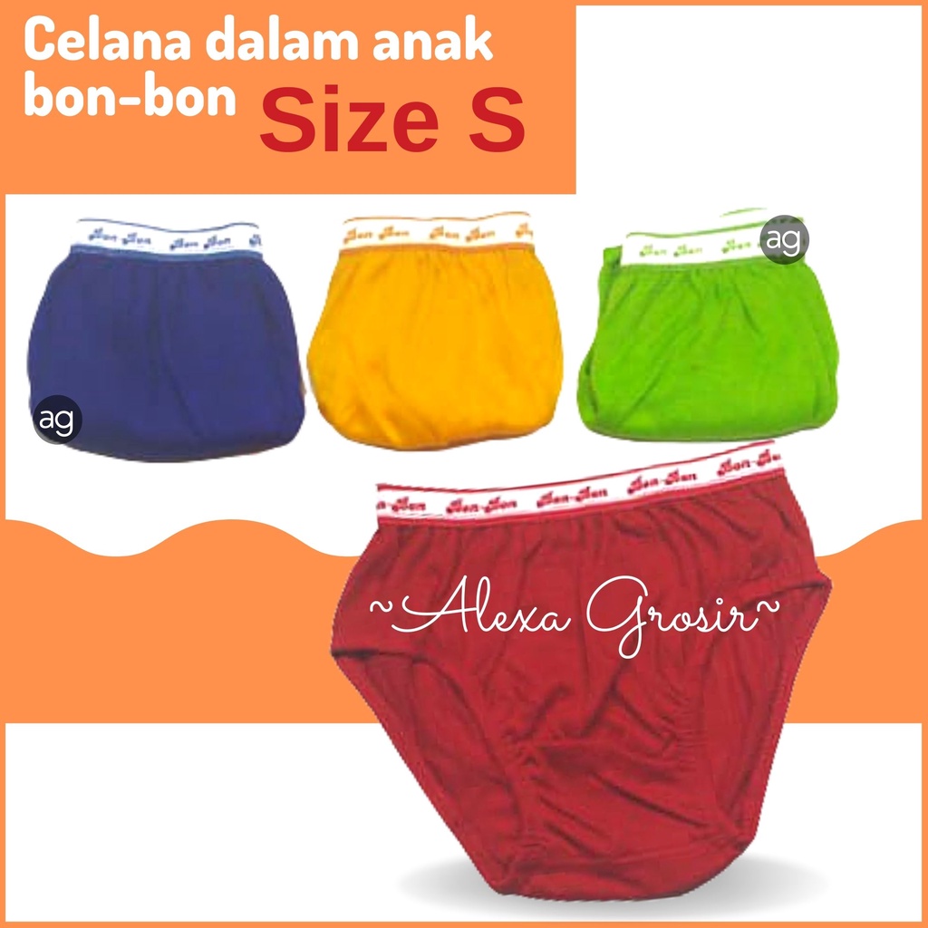 CD / celana dalam anak cowok karet 1-2 Tahun Bonbon Size S Karet