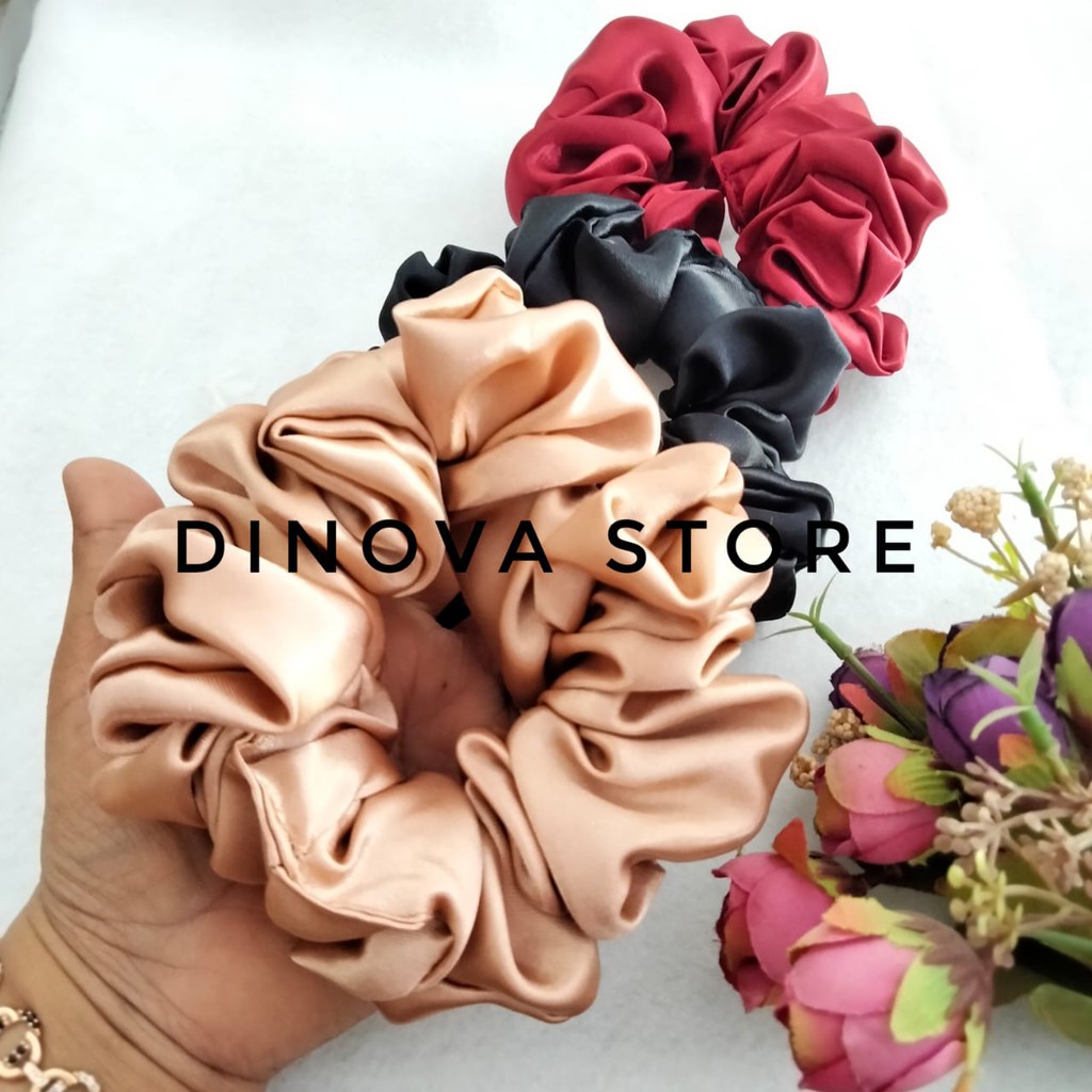 SCRUNCHIE JUMBO SATIN/IKAT RAMBUT/CEPOL HIJAB/SCRUNCI