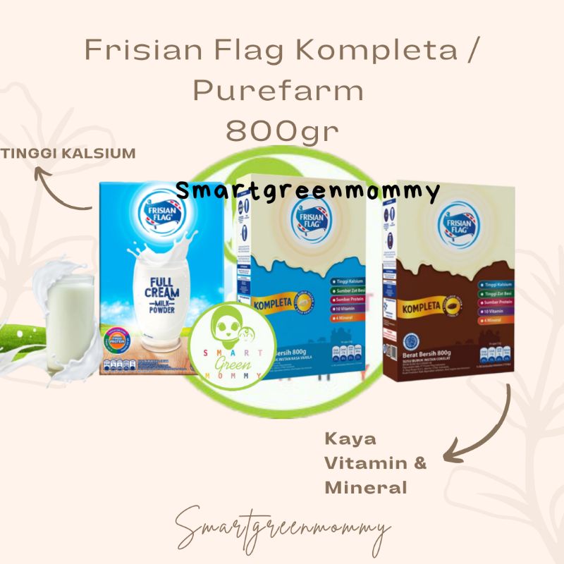 Frisian Flag Kompleta 800gr / Frisian Flag Full Cream 800gr / Frisian flag Purefarm / Frisian Flag primago Susu Bubuk Keluarga Frisian Flag Fullcream 800gr /