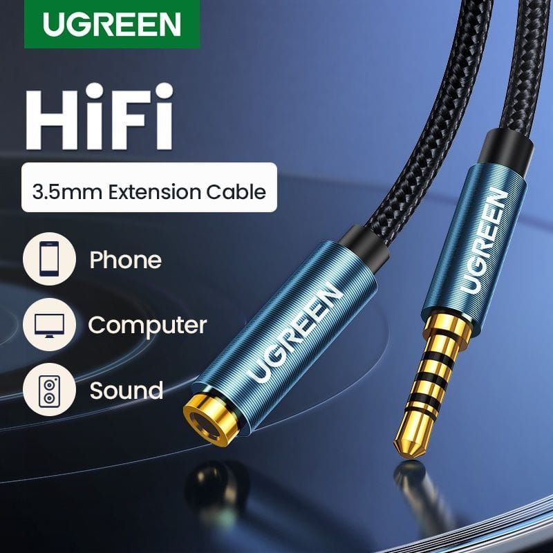 UGREEN kabel Extension Male to Female Jack Audio Microphone 3,5mm TRRS 4 Pole