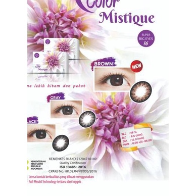 ◌ SOFTLENS SOFTLEN SOFLEN LIVING COLOR MISTIQUE KEMENSKES 16MM BLACK GREY FREE LENSCASE (MATA NORMAL