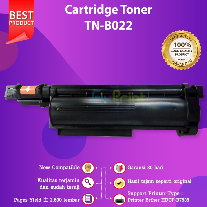 Cartridge Toner Compatible TNB022 TN B022 Printer HL-B2080DW B7535DW