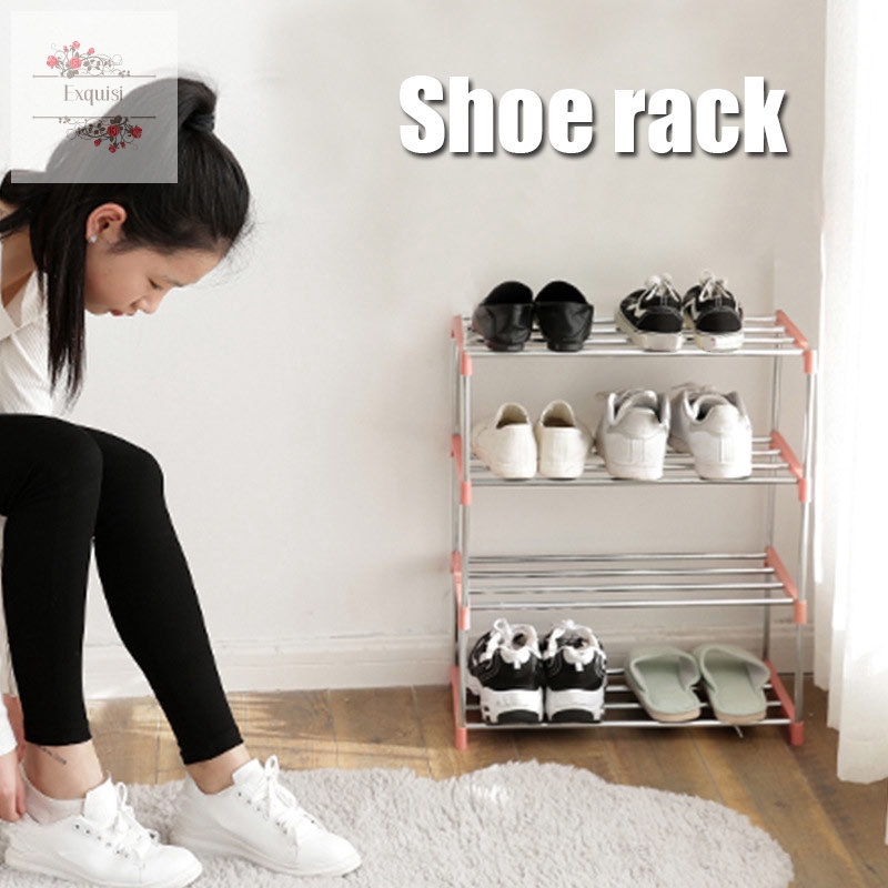 3 4 Tiers Stackable Shoe Rack Space Saving Cabinet Storage Organizer Entryway Shelf Shopee Indonesia