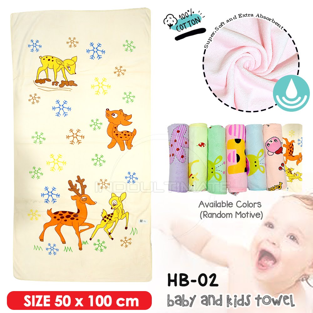 Handuk Bayi Daya Serap TINGGI / Handuk Mandi Anak Baby Towel Lembut HB-02 - RANDOM MOTIF