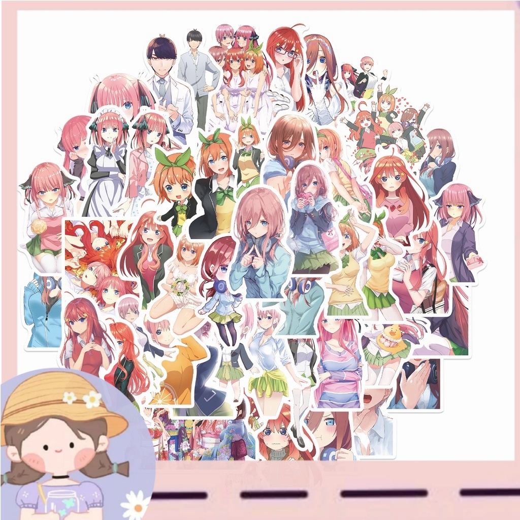

PROMO50pcs / Pak Stiker Graffiti Anti Air Motif Anime Perempuan Untuk Sepeda / Laptop