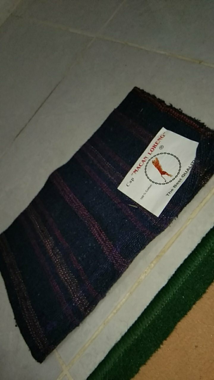 Kain Pel Lantai Biru Cap Macan Loreng 100% Cotton +-39x67cm