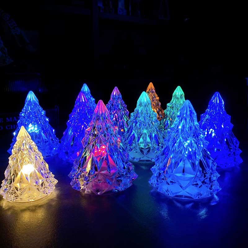 Lampu Malam Bentuk Pohon Natal Bahan Plastik Untuk Dekorasi