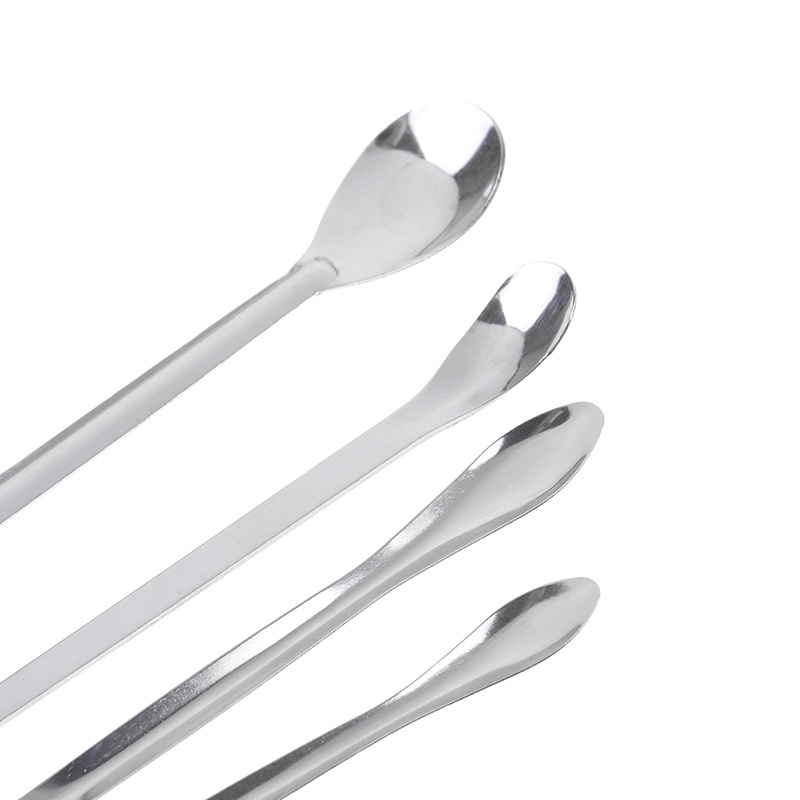 &lt; E2id &amp; &gt; Sendok Spatula Mikro Bahan Stainless Steel Untuk Lab / Dapur