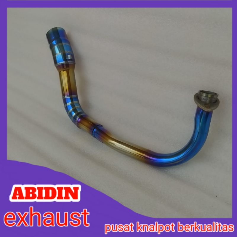 Pipa leher knalpot bluegold Beat Old lama Kolong bawah stainless twotone Beat Scoopy lama karbu fi