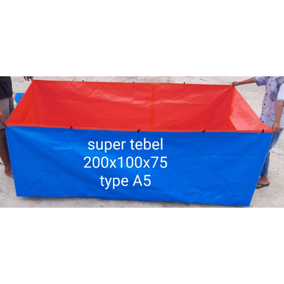 terpal kolam ikan ukuran 200x100x75 A5 korea cocok buat budidaya ikan air tawar dan ikan lele