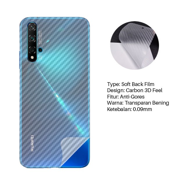 Garskin Carbon Premium Back Screen Protector Huawei Nova 5T