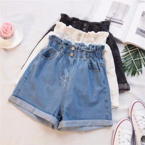 Tq88indonesia Celana Jeans Pendek Wanita / JEINE DOUBLE BUTTON HOTPANTS JEANS / Celana Santai Cewek