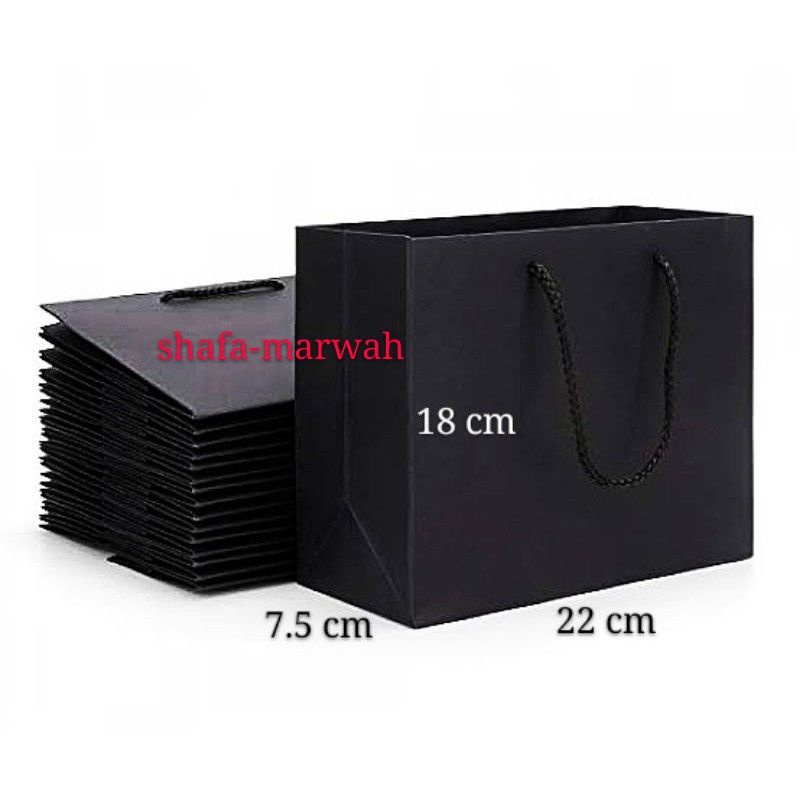 

PREMIUM MEDIUM PAPERBAG SUPER BLACK 22 X 7.5 X 18 cm