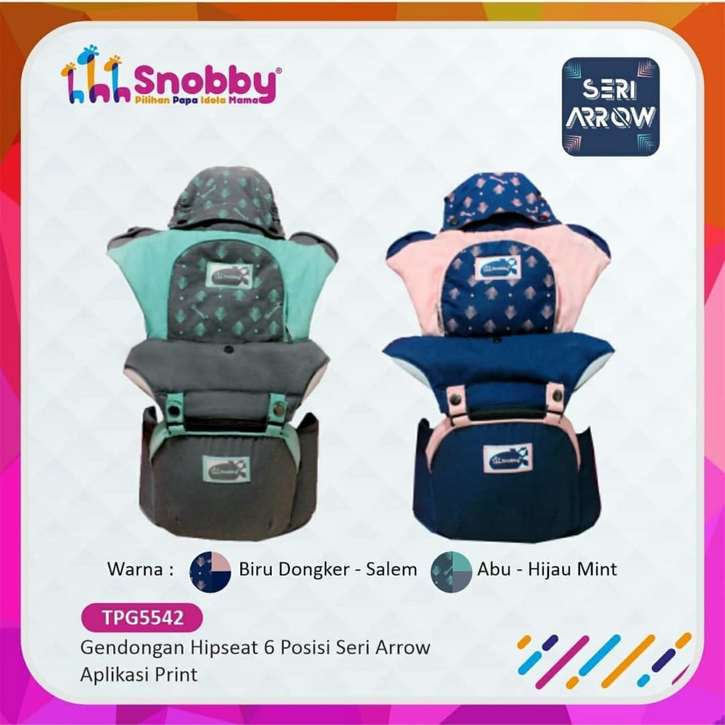 GENDONGAN SNOBBY HIPSEAT TPG5542 ARROW SERIES - GENDONGAN BAYI DEPAN - SNOBBY