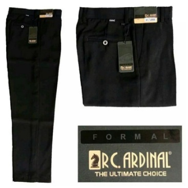 Celana Pria Formal Panjang Cardinal Hitam Bahan Twiss Teflon