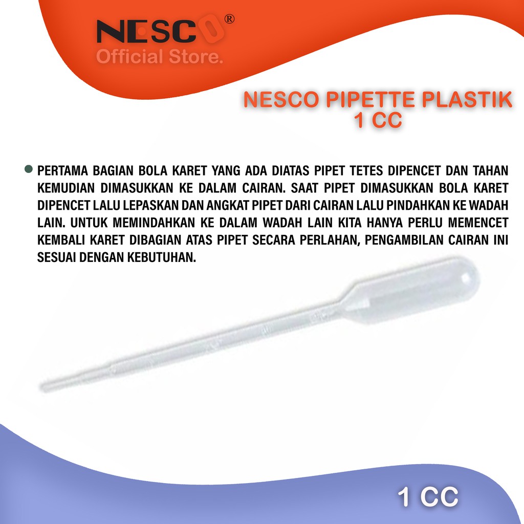 Nesco Pipette Plastik 0.1-5cc, Best Seller