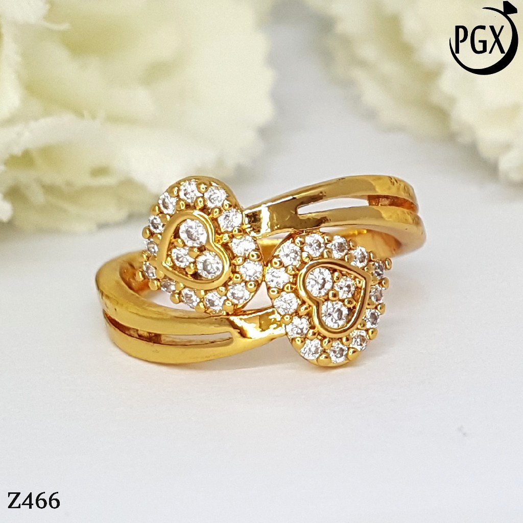 PGX Cincin Xuping Wanita Lapis Emas Aksesoris Perhiasan Fashion Premium - Z466