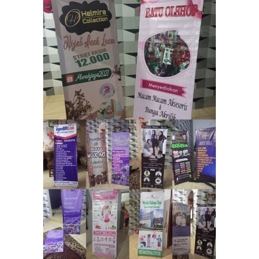 RB Cetak Paket Spanduk X Banner Dan Y Banner + Tiang Wisuda Wedding Olshop Ulang Tahun Agustusan