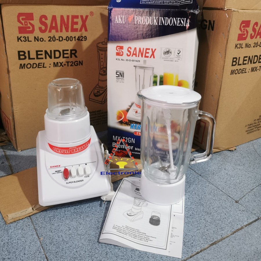 BLENDER SANEX TIPE MX T2GN 2 in 1 KACA 1,2liter ORIGINAL TERMURAH