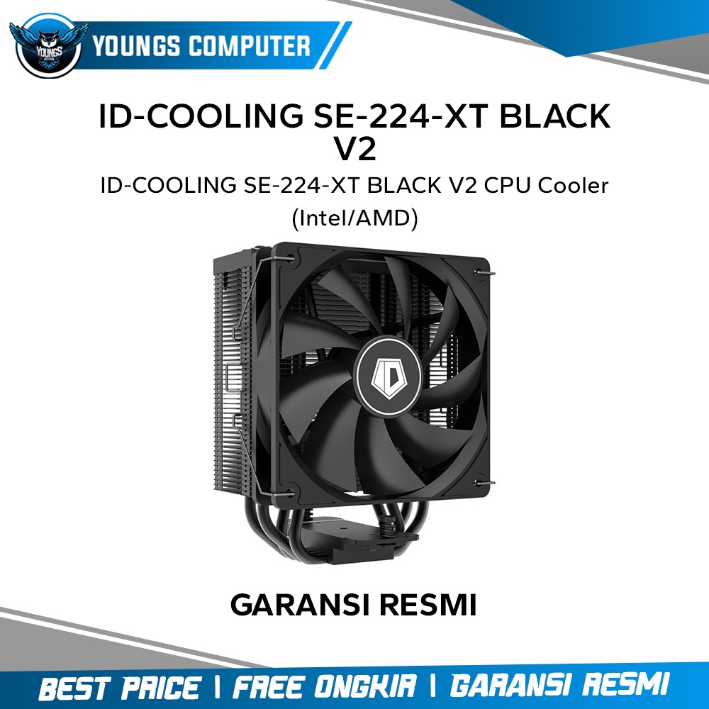 ID-COOLING SE-224-XT BLACK V2 | CPU Cooler Heatsink HSF (Intel/AMD)