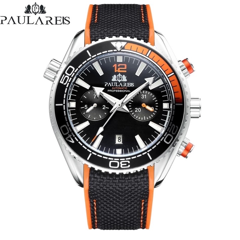 Jam Tangan Pria Paulareis Homage Planet Ocean Master Chronograph Automatic