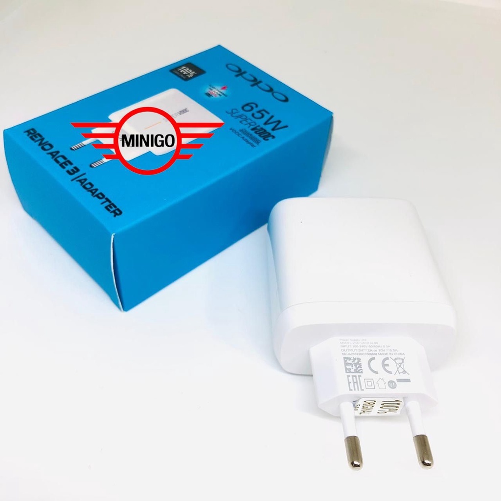 MINIGO Adapter Charger Oppo Reno Ace 3 65w Batok Kepala Charger Casan Oppo Reno Ace 3 1usb