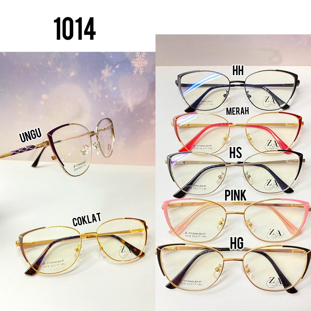 Frame 1014 Kacamata cat eye metal Paket kacamata minus plus cylinder antiradiasi