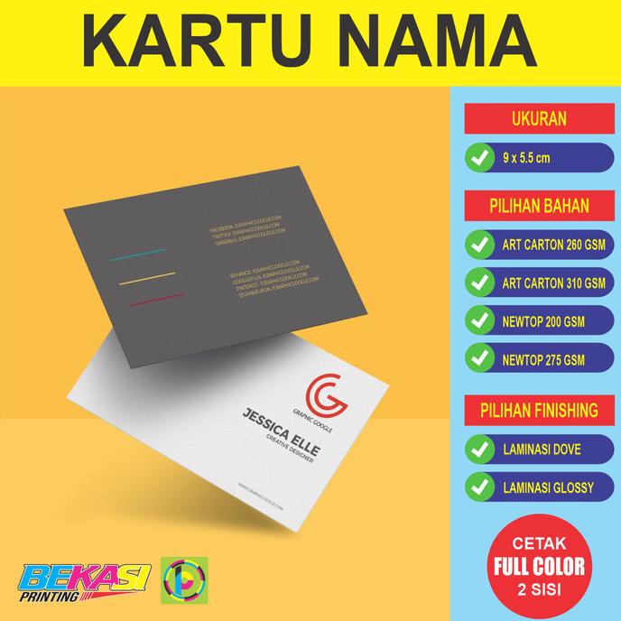 

Office & Stationery | Document Organizer | Cetak Kartu Nama 2 Sisi Full Color Laminasi Dove / Glossy | Best Seller