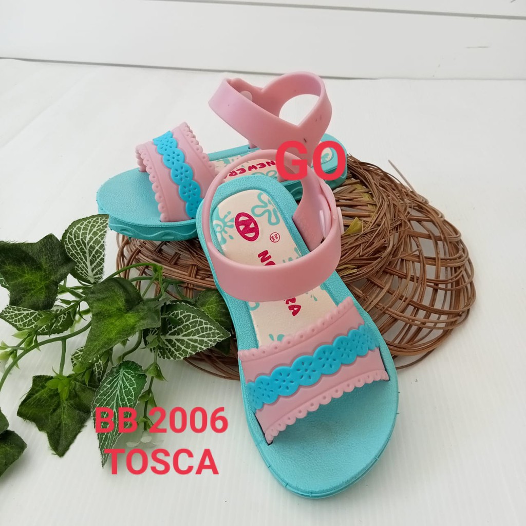 gof  NEW ERA BB/KC 2006 Sandal Sepatu Anak Tali Belakang Karet Sandal Bayi Perempuan Original