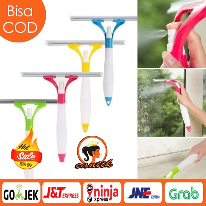 Wiper Spray Pembersih Kaca 2in1 / Spray Window Cleaner / Alat Pembersih Jendela