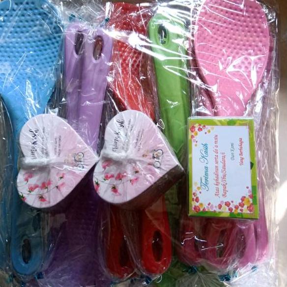 ISI 100 PCS SOUVENIR CENTONG NASI + KARTU UCAPAN