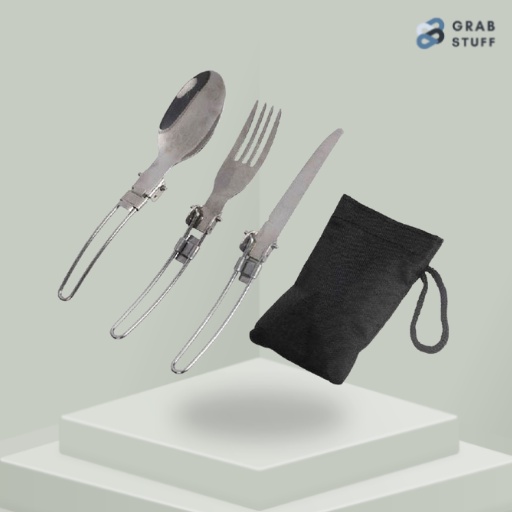 Sendok Garpu Pisau Lipat Portabel Stainless Steel / Sendok Garpu Pisau Lipat Kuat Dan Anti Karat / Sendok Garpu Pisau Lipat Portabel Outdoor Camping Picnic Stainless Steel / Alat Makan Sendok Garpu Pisau Stainless Steel / Set Sendok Garpu Pisau Stainless