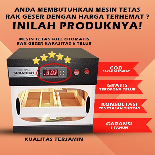 [[BISA COD]] Mesin Tetas Full Otomatis Rak Geser Kapasitas 6 Telur Ayam Bebek Burun
