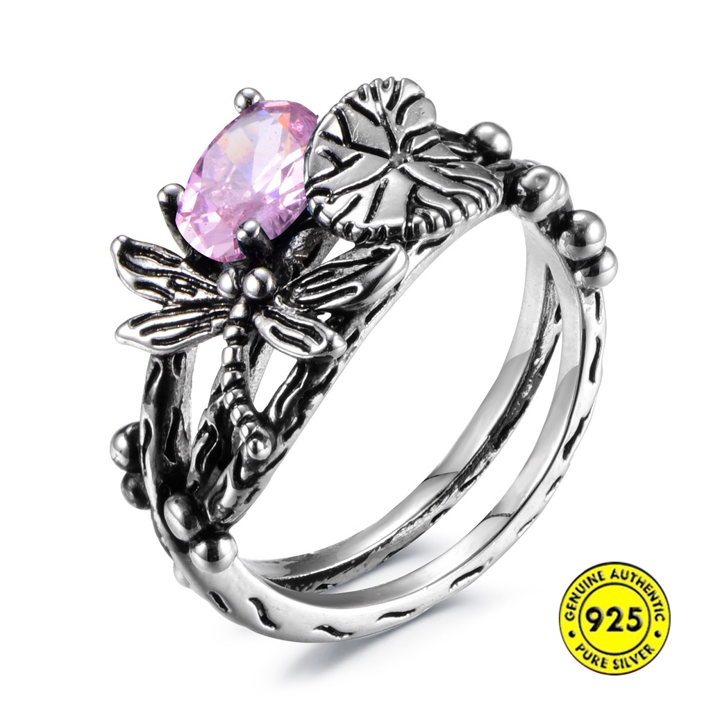 Cincin Sterling Silver 925 Dengan Topaz Untuk Wanita