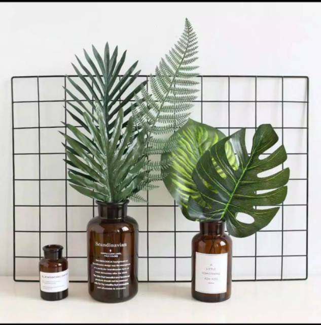 DAUN MONSTERA UKURAN BESAR ARTIFICIAL HIAS TANAMAN PLASTIK PALSU DEKORASI PALEM PISANG PAKIS KELADI