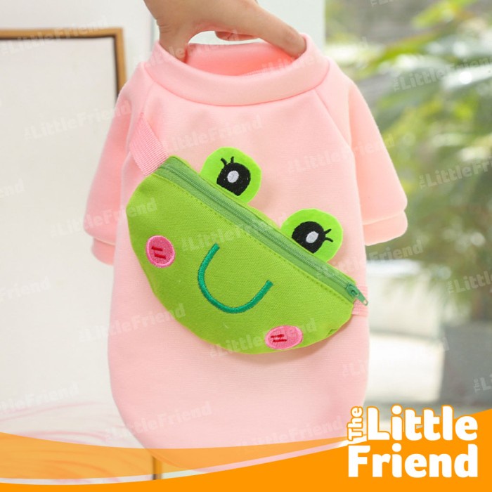 Baju Anjing Kucing Tas Sling Zipper Bag Belakang Cute FROG KERROPI