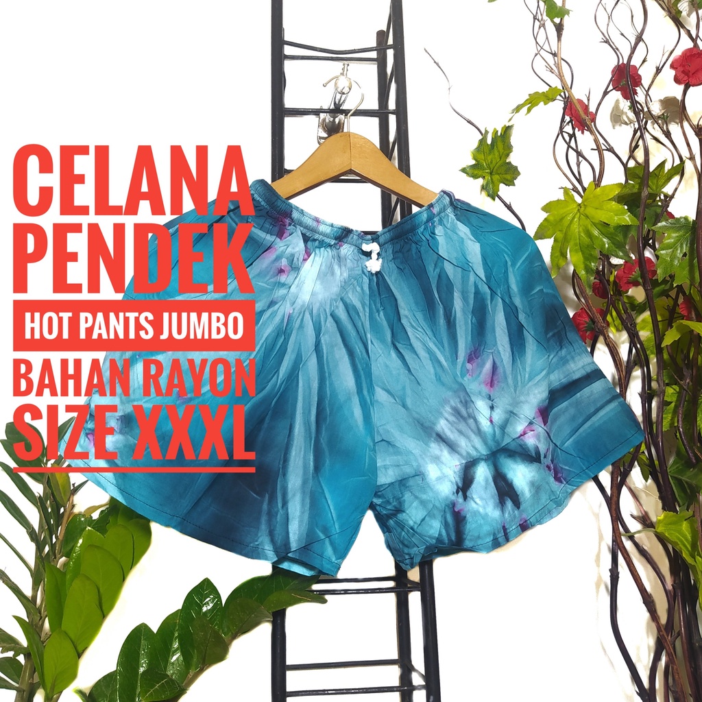 CELANA PENDEK SANTAI HOTPANTS DEWASA BAHAN RAYON MOTIF SINARAN