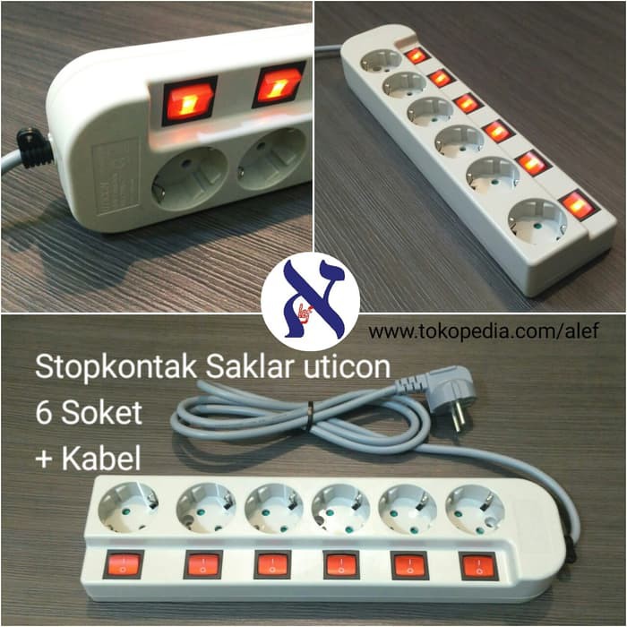 stop kontak saklar kabel isi 6 uticon stopkontak lubang